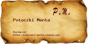 Potoczki Menta névjegykártya